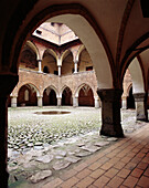 Courtyard of medieval castle. Lidzbark Warminski. Northern Poland.