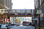 Chicago Transit Autority provides subway transportation throughout the city. Chicago, Illinois. USA.
