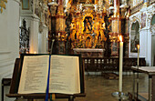 Interior of the world cutural heritage listed church Wieskirche, Bavaria, Germany