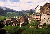 Splugen village, Hinterrhein valley, Grisons, Switzerland