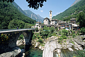 View to Vogorno, Valle Verzasca, Ticino, Switzerland