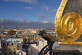 Detail of the Institut de France, classical French baroque palace, five academies, French language, 6e Arrondissement, Paris, France