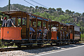 Historische Tramvia Straßenbahn nahe Port de Soller, Mallorca, Balearen, Spanien, Europa