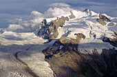 Dufourspitze or Monte Rosa. View from the Gornergrat. Alps. Valais. Switzerland.