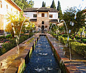 Patio de la Acequia, Generalife gardens, Alhambra. Granada. Spain