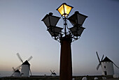 Light. Windmills. Campo de Criptana. Ciudad Real province. Castilla-La Mancha. Spain.