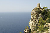 Ses Animes tower, lookout built 15th century. Banyalbufar. Majorca, Balearic Islands. Spain