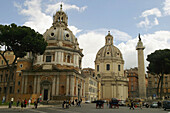 Churches of S. Maria di Loreto and S.S. Nome di Maria with La Colonna Traiana. Rome. Italy