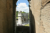 Arch of Constantine viewed from the Colosseum. Rome. Italy