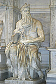 Statue of Moses (1514-1516) by Michelangelo in San Pietro in Vincoli. Rome. Italy