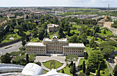 Vatican Gardens seen from St. Peters dome. Vatican City. Rome. Italy