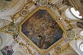 Halls ceiling fresco by Corrado Giaquinto at the Royal Palace. Madrid, Spain