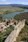 Overview of Miravet and Ebre river. Tarragona province. Catalunya. Spain