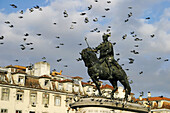 Dom João I statue in Praça da Figueira. Lisbon. Portugal