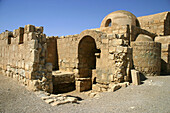 Qasr Amra, old bathhouse and lodge in the desert. Desert castle. Jordan.