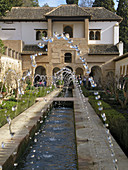 Generalife palace and gardens, Alhambra. Granada. Andalusia. Spain