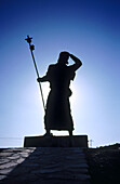 Monument to pilgrims. Road to Santiago, Spain