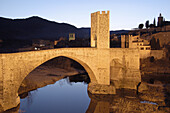 Medieval bridge. Besalú. Girona province. Catalunya, Spain