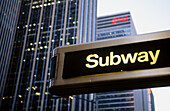 Subway entrance in Manhattan, New York City. USA