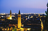 View to the Church of Santa Anastasia and Torre dei Lamberti. Verona. Veneto, Italy