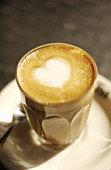 Café latte with heart
