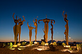 Human Figure Sculptures at Roundabout on Motorway from Palma to Manacor, Near Montuiri, Mallorca, Balearic Islands, Spain