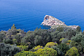 Küstenlandschaft am Son Marroig Landsitz, nahe Deia, Mallorca, Balearen, Spanien, Europa