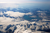 ragged coastline and snowcapped mountains of Northern Norway, Europe