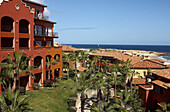 General view of a colonial hotel at the beach of Los Cabos, Baja California, Mexico, Latin America