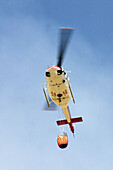 Helicopter fighting the Tehachapi fire in the Mojave Desert