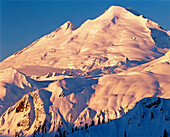 Winter dawn on Mount Baker. North Cascades. Washington. USA