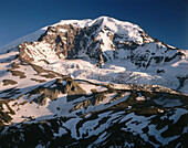 Willis Wall of Mount Rainier and Carbon Glacier. Mount Rainier National Park. Washington. USA.