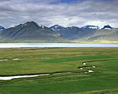 View across Dyrafflordur, West fjords of Iceland