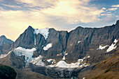 Tumbling Glacier (left) and the Rockwall from Rockwall Pass, Kootenay National Park. British Columbia. Canada.
