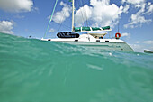 View of a catamaran from the water