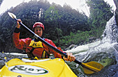 White water kayaker. Seymour creek. British Columbia. Canada