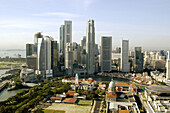 Singapore, Asia, South East Asia, The City, Business district, aerial view, skyscappers, building