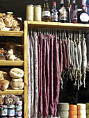 Tipical products at shop. Castellar de NHug. Barcelona province. Catalonia. Spain