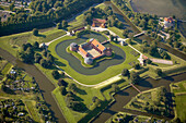 Old historical castle, fort, aerial view. Landskrona. Skåne. Sweden.