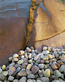 Backgrounds, stones, water. Blåjungfrun national park. Småland. Sweden