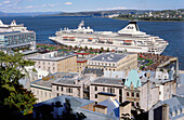 Lower town and cruise ship. Quebec city. Quebec. Canada.
