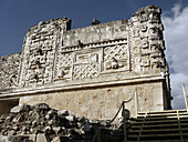 The Governors Palace in Uxmal, Pre-Columbian ruined city of the Maya civilization (late Classic period 600 - 900 A.D.). Yucatan, Mexico