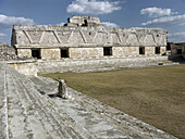 Nunnery Quadrangle in Uxmal, Pre-Columbian ruined city of the Maya civilization (late Classic period 600 - 900 A.D.). Yucatan, Mexico
