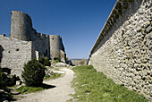 Cathar castles: Peyrepertuse ruined fortress. Aude, France