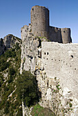 Cathar castles: Peyrepertuse ruined fortress. Aude, France