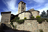 Romanesque church of Sant Vicenç (11th-12th century), Espinelves. Girona province, Catalonia, Spain