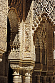Detail of columns, Alhambra. Granada. Andalusia, Spain