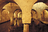 Moorish aljibe (water cistern) in the cellar of the Palacio de las Veletas, Cáceres. Extremadura, Spain