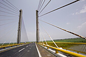 Suspension bridge over Papaloapan River. Veracruz, Mexico
