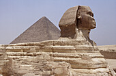 The Sphinx and Pyramid. Gizeh. Egypt